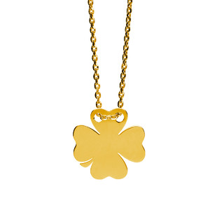 Srebrny pozłacany naszyjnik koniczynka 217217